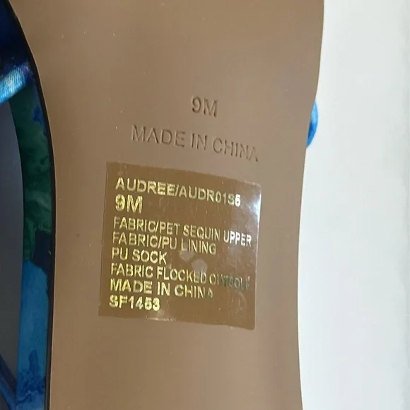 Betsey Johnson Blue Audree Floral Mesh Slingback Kitten Heels size 9 - Picture 8 of 8